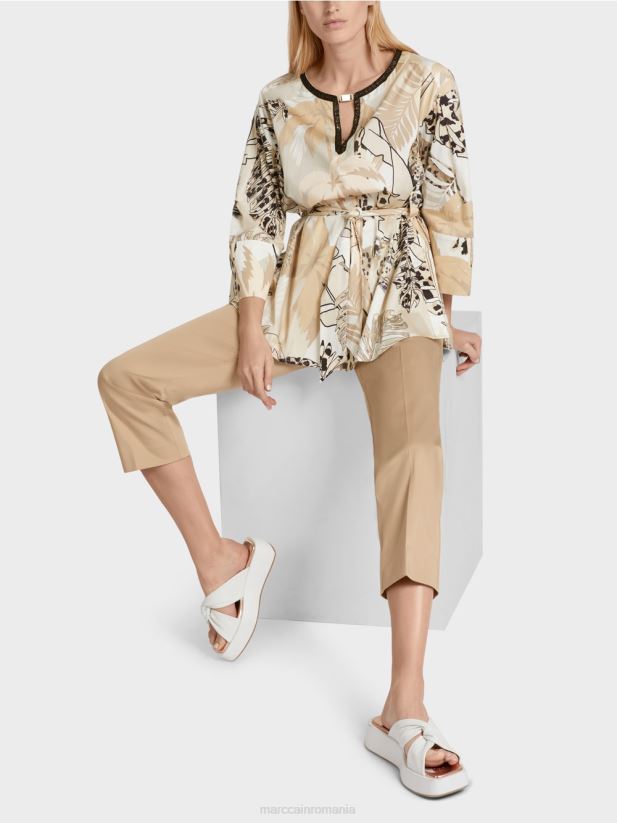 bluză lungă, evazată Marc Cain nisip adânc îmbrăcăminte 4826HH950