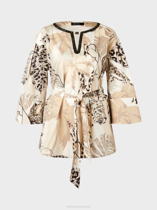 bluză lungă, evazată Marc Cain nisip adânc îmbrăcăminte 4826HH950