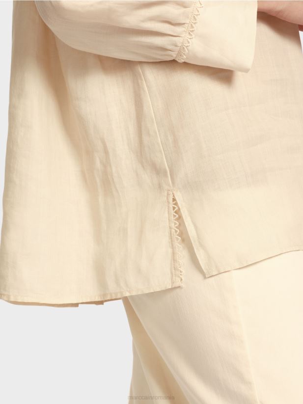 bluză în ramie (iarbă de porțelan) Marc Cain cremă îmbrăcăminte 4826HH916