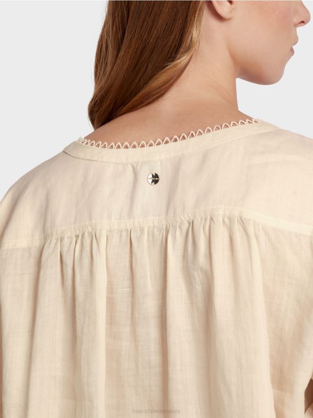 bluză în ramie (iarbă de porțelan) Marc Cain cremă îmbrăcăminte 4826HH916