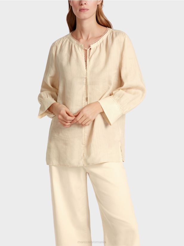 bluză în ramie (iarbă de porțelan) Marc Cain cremă îmbrăcăminte 4826HH916