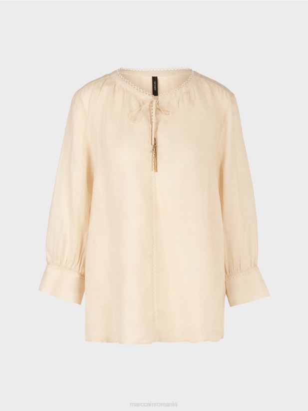 bluză în ramie (iarbă de porțelan) Marc Cain cremă îmbrăcăminte 4826HH916