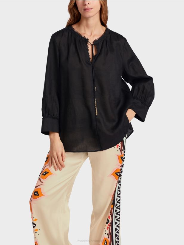 bluză în ramie (iarbă de porțelan) Marc Cain negru îmbrăcăminte 4826HH915
