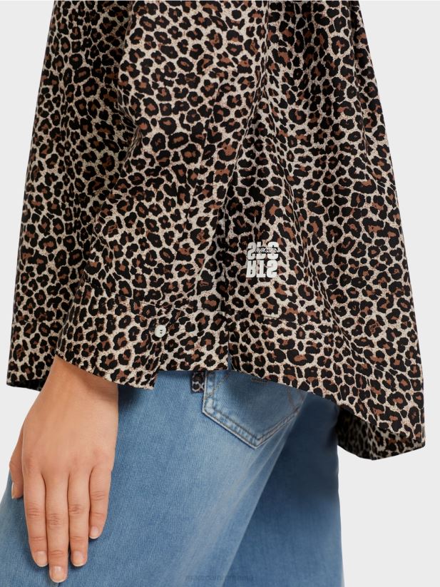 bluză în stil cămașă „rethink together”. Marc Cain cremă pudră îmbrăcăminte 4826HH977