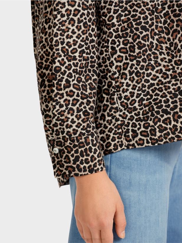 bluză în stil cămașă „rethink together”. Marc Cain cremă pudră îmbrăcăminte 4826HH977