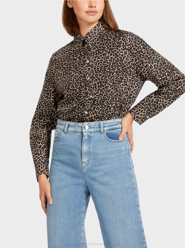 bluză în stil cămașă „rethink together”. Marc Cain cremă pudră îmbrăcăminte 4826HH977