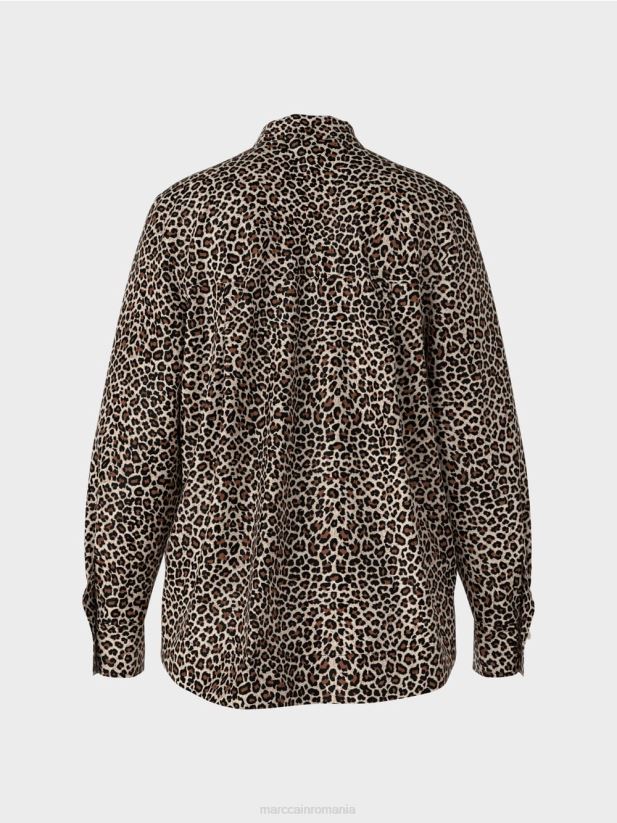 bluză în stil cămașă „rethink together”. Marc Cain cremă pudră îmbrăcăminte 4826HH977