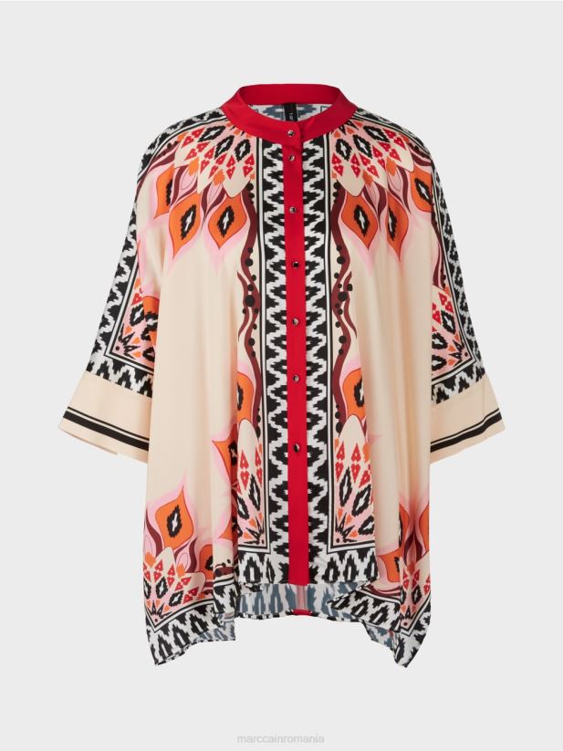 bluză în stil poncho Marc Cain rosu intens îmbrăcăminte 4826HH914