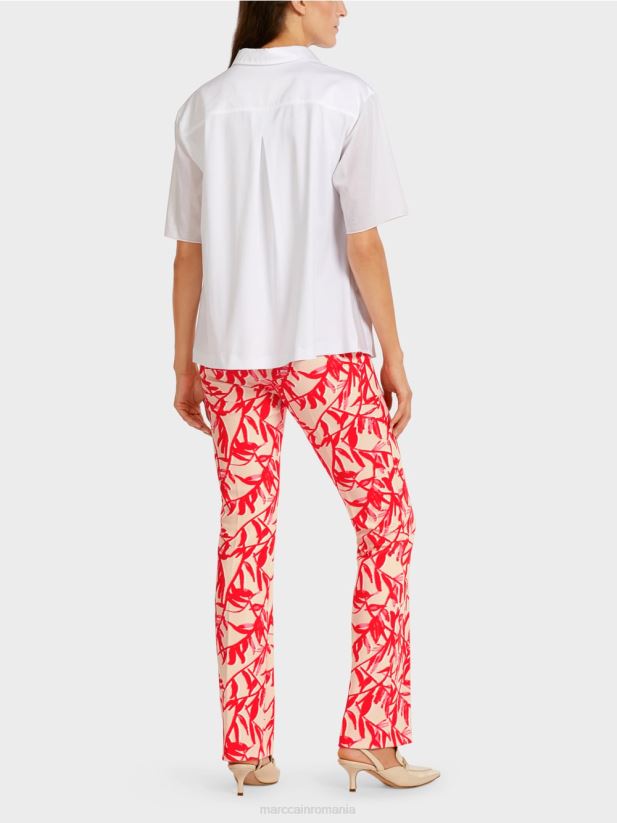 bluză într-un amestec de materiale Marc Cain alb îmbrăcăminte 4826HH960