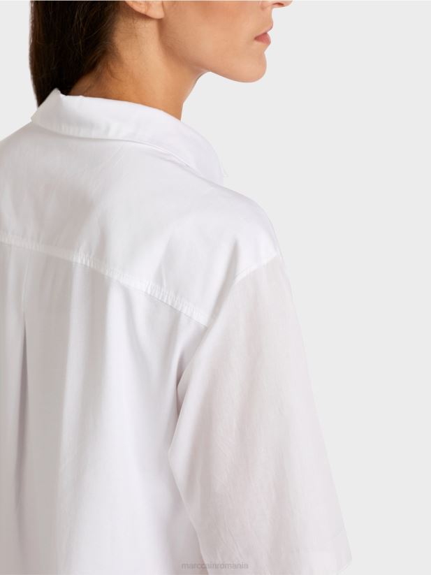 bluză într-un amestec de materiale Marc Cain alb îmbrăcăminte 4826HH960