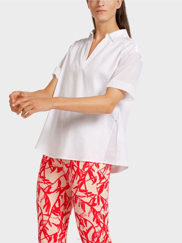 bluză într-un amestec de materiale Marc Cain alb îmbrăcăminte 4826HH960