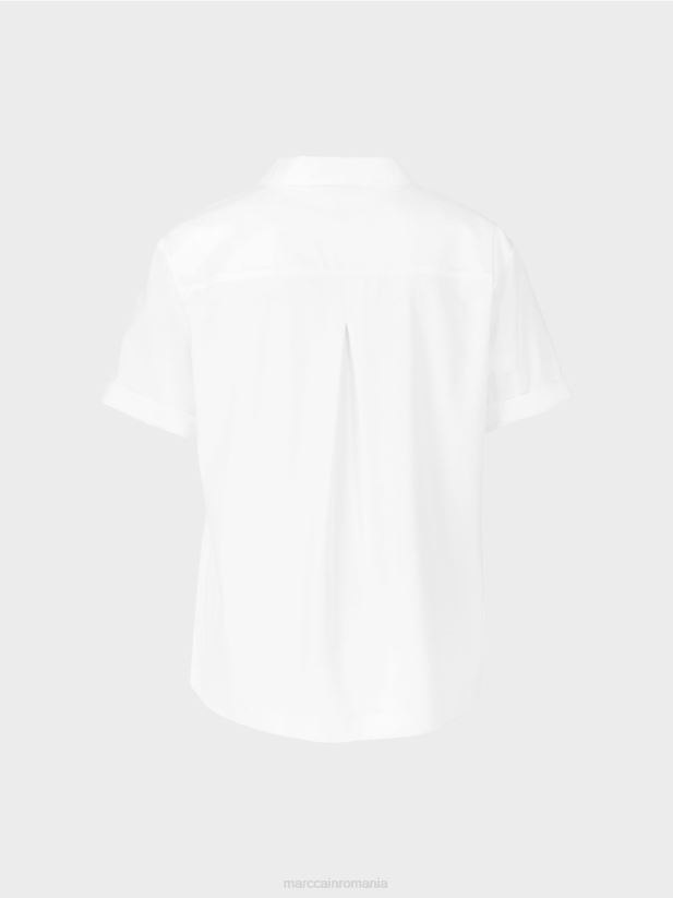 bluză într-un amestec de materiale Marc Cain alb îmbrăcăminte 4826HH960