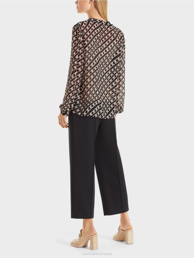 bluză într-un model geometric Marc Cain negru îmbrăcăminte 4826HH1005