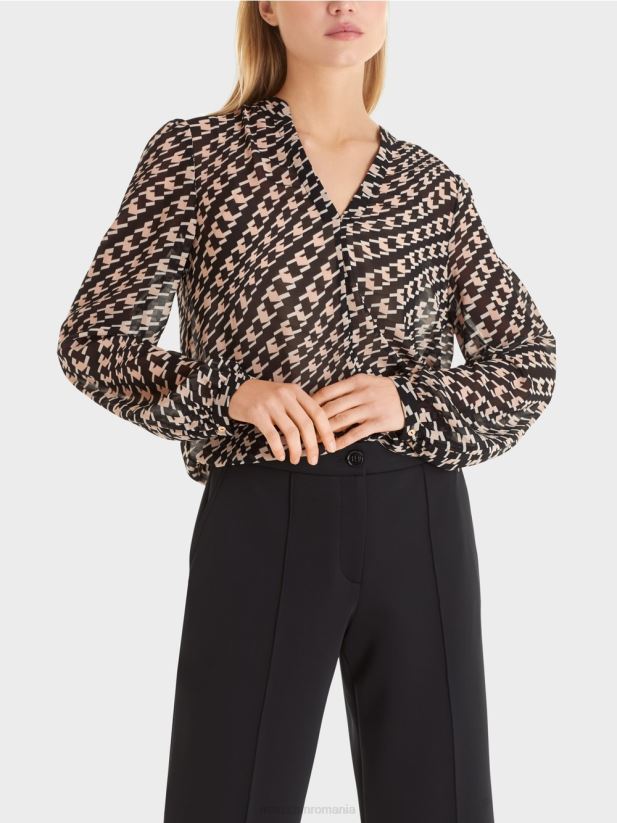 bluză într-un model geometric Marc Cain negru îmbrăcăminte 4826HH1005