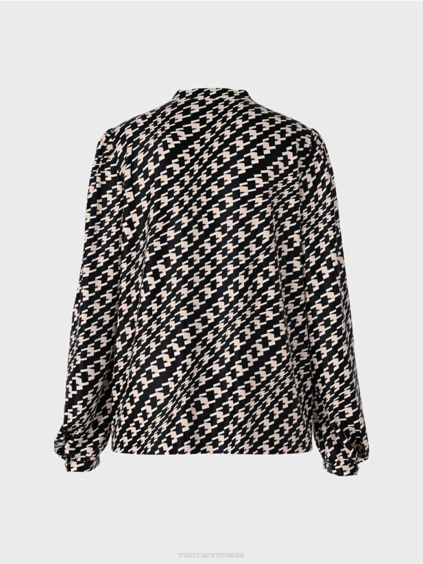bluză într-un model geometric Marc Cain negru îmbrăcăminte 4826HH1005