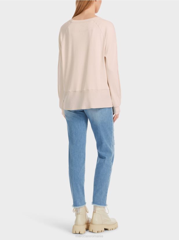 bluză raglan cu amestec de materiale Marc Cain floare de migdal îmbrăcăminte 4826HH835