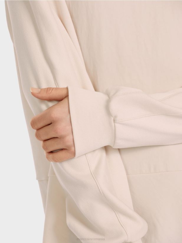 bluză raglan cu amestec de materiale Marc Cain floare de migdal îmbrăcăminte 4826HH835