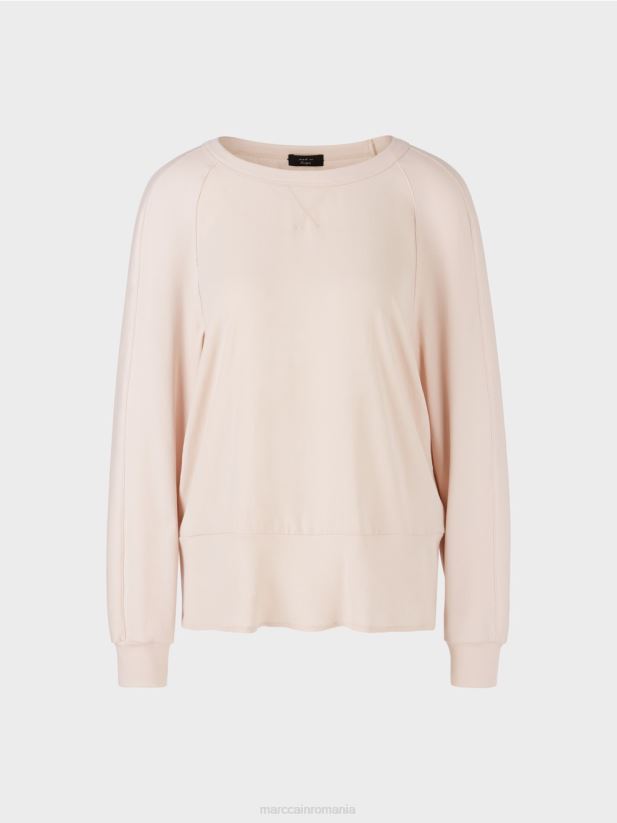 bluză raglan cu amestec de materiale Marc Cain floare de migdal îmbrăcăminte 4826HH835