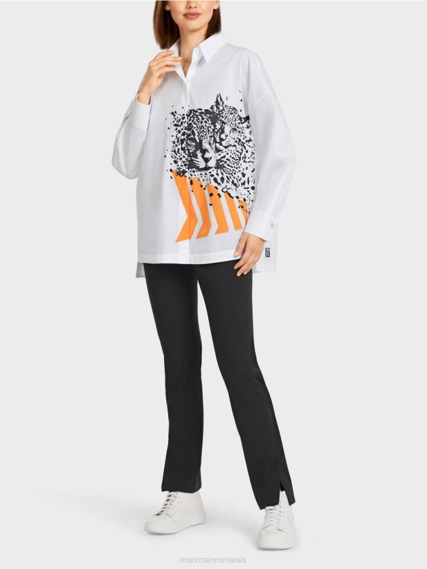 bluză „regândește împreună” Marc Cain alb îmbrăcăminte 4826HH985