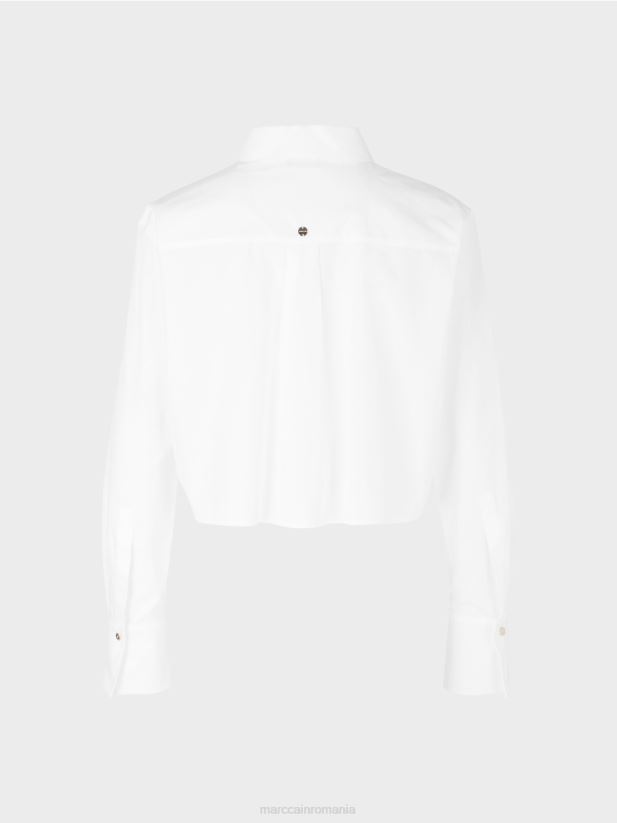 bluză scurtă din bumbac Marc Cain alb îmbrăcăminte 4826HH840