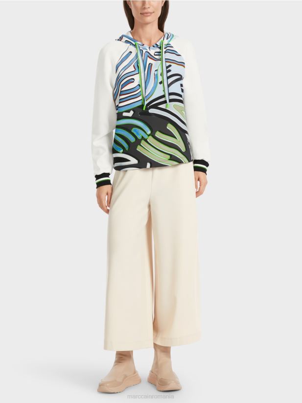 bluză sportivă din jerseu tehnic Marc Cain albastru pudra moale îmbrăcăminte 4826HH869