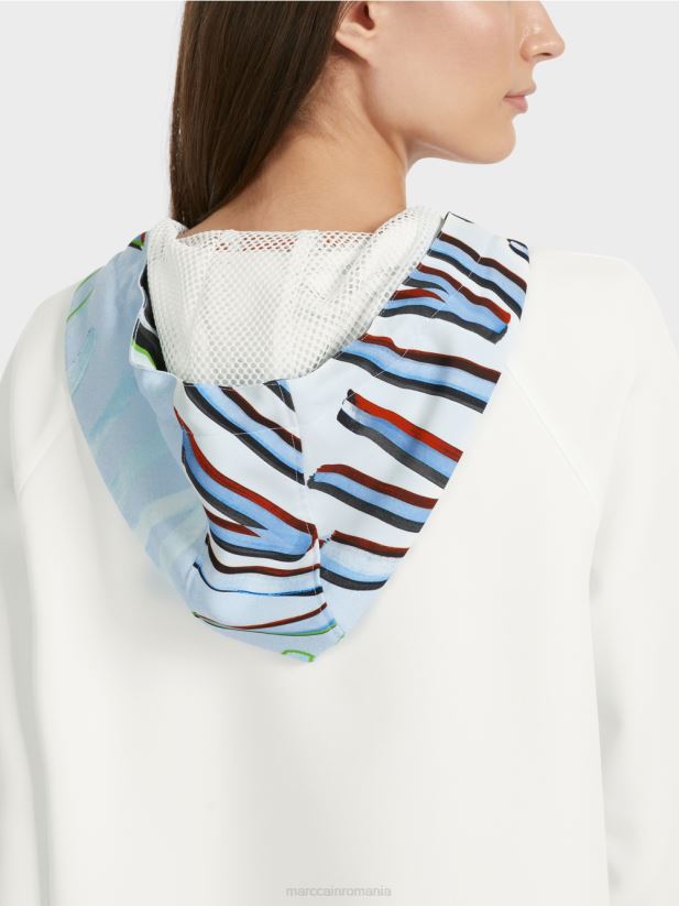 bluză sportivă din jerseu tehnic Marc Cain albastru pudra moale îmbrăcăminte 4826HH869