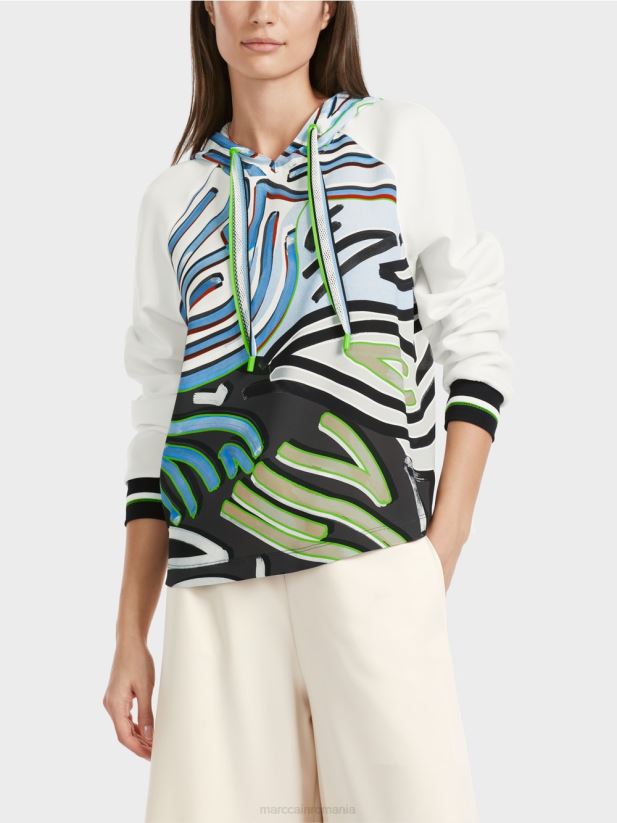 bluză sportivă din jerseu tehnic Marc Cain albastru pudra moale îmbrăcăminte 4826HH869