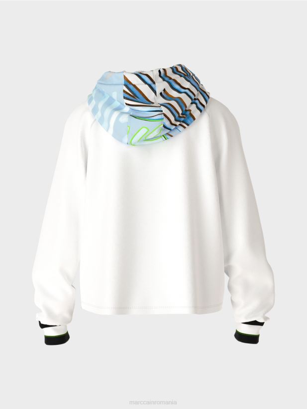 bluză sportivă din jerseu tehnic Marc Cain albastru pudra moale îmbrăcăminte 4826HH869