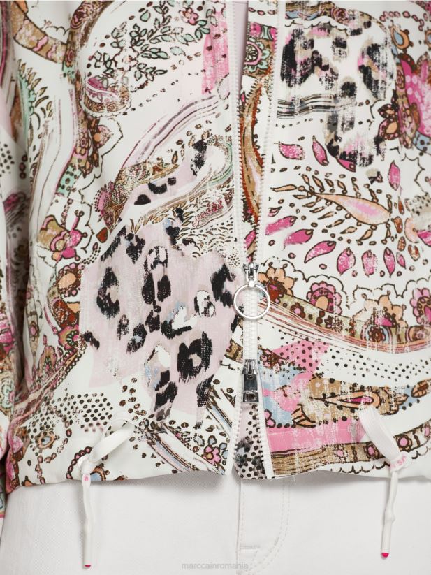 bluză supradimensionată cu model paisley Marc Cain lavandă ușoară îmbrăcăminte 4826HH388