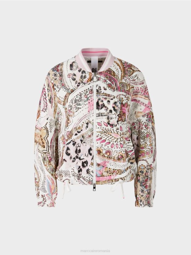 bluză supradimensionată cu model paisley Marc Cain lavandă ușoară îmbrăcăminte 4826HH388