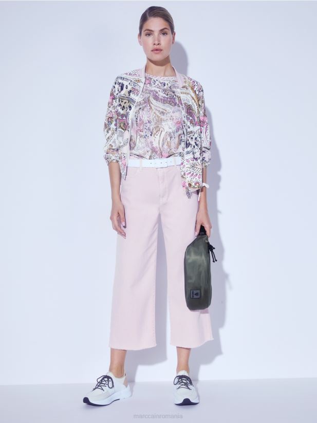 bluză supradimensionată cu model paisley Marc Cain lavandă ușoară îmbrăcăminte 4826HH388