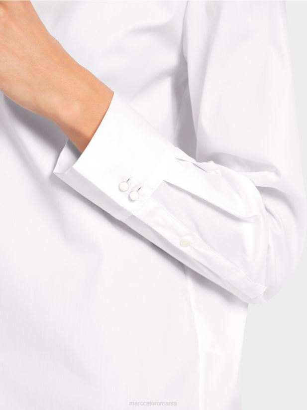 bluză supradimensionată în stil cămașă Marc Cain alb îmbrăcăminte 4826HH987