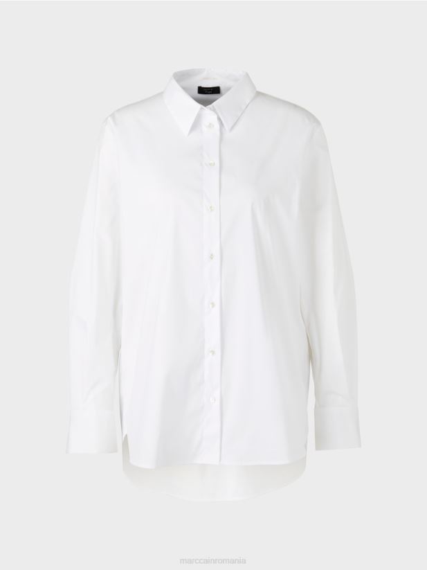 bluză supradimensionată în stil cămașă Marc Cain alb îmbrăcăminte 4826HH987