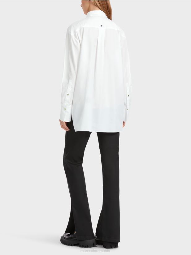 bluza camasa cu imprimeu floral Marc Cain alb îmbrăcăminte 4826HH843