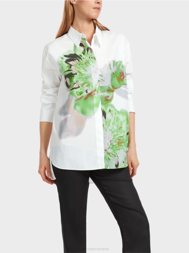bluza camasa cu imprimeu floral Marc Cain alb îmbrăcăminte 4826HH843