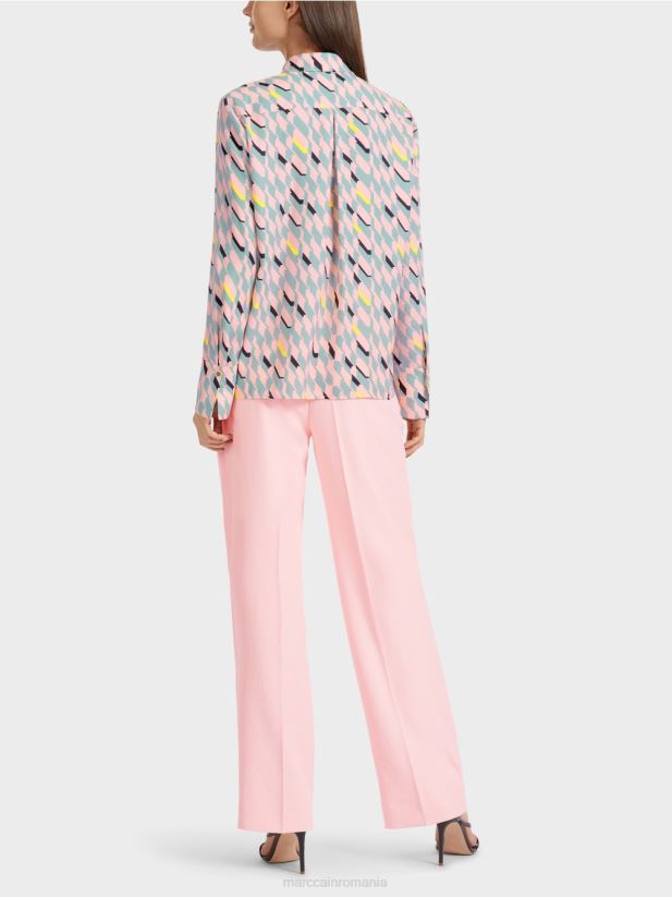 bluza cu design grafic Marc Cain albastru închis la cer îmbrăcăminte 4826HH888