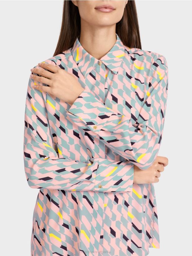 bluza cu design grafic Marc Cain albastru închis la cer îmbrăcăminte 4826HH888