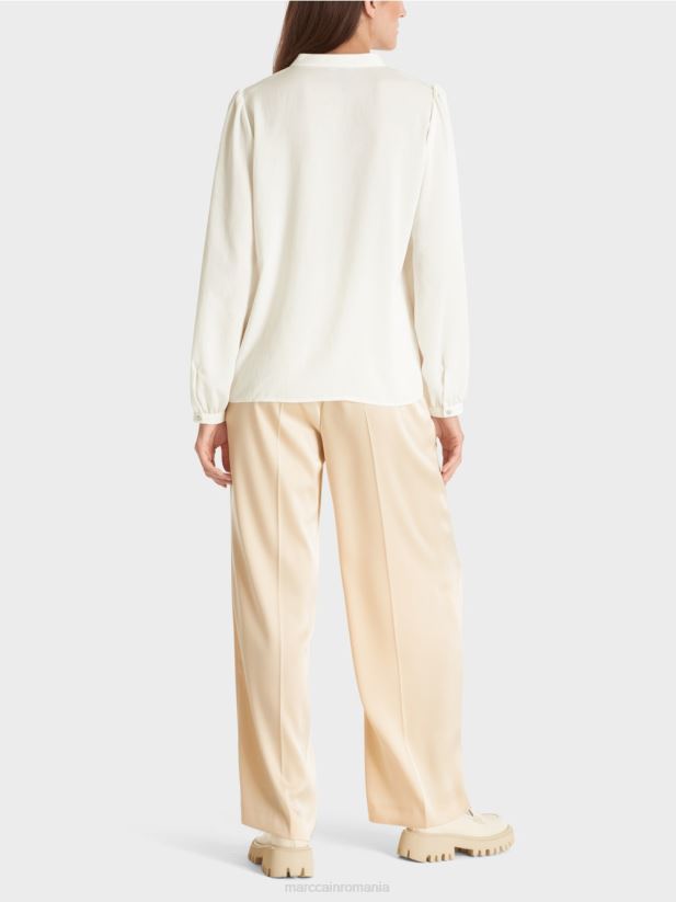 bluza cu detalii feminine Marc Cain aproape alb îmbrăcăminte 4826HH862