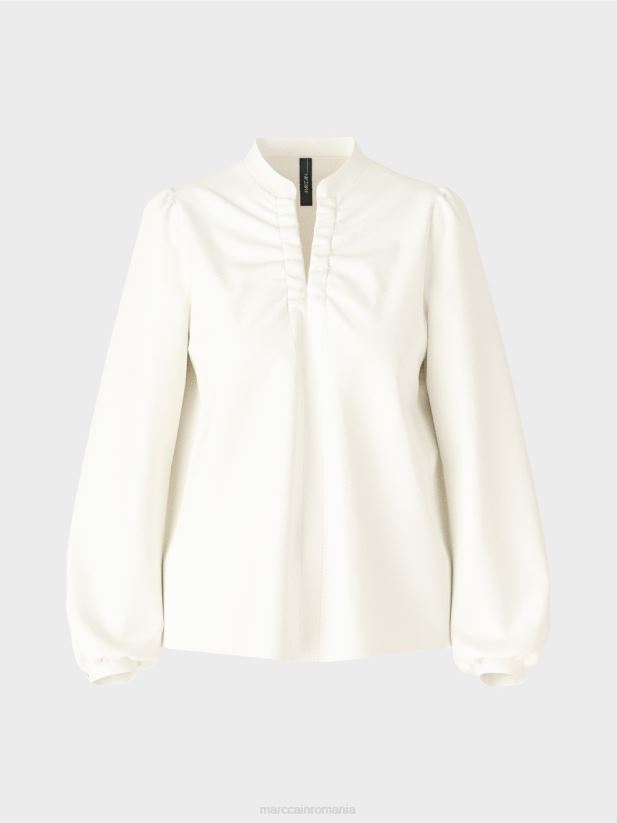 bluza cu detalii feminine Marc Cain aproape alb îmbrăcăminte 4826HH862