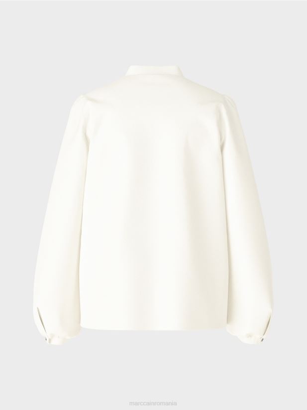 bluza cu detalii feminine Marc Cain aproape alb îmbrăcăminte 4826HH862