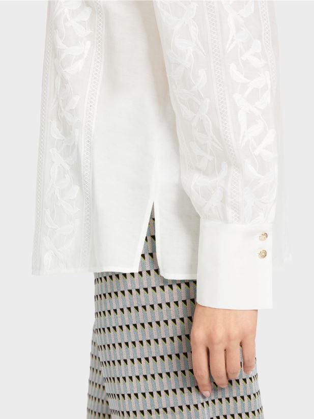 bluza eleganta cu broderie Marc Cain aproape alb îmbrăcăminte 4826HH878