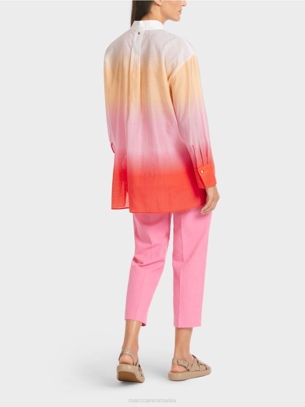 bluza eleganta cu matase Marc Cain roz aprins îmbrăcăminte 4826HH975