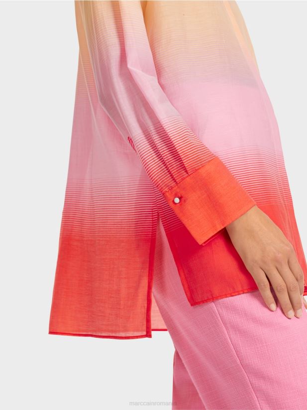 bluza eleganta cu matase Marc Cain roz aprins îmbrăcăminte 4826HH975