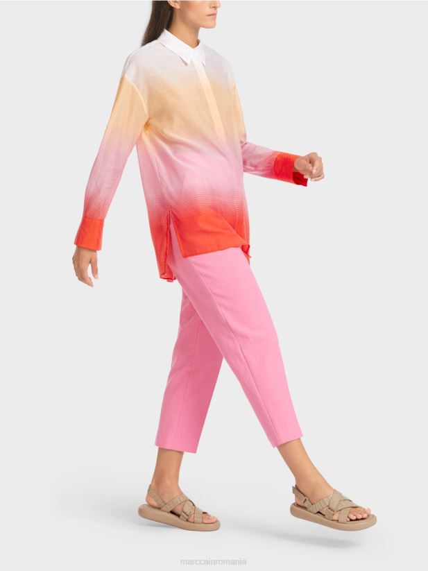 bluza eleganta cu matase Marc Cain roz aprins îmbrăcăminte 4826HH975