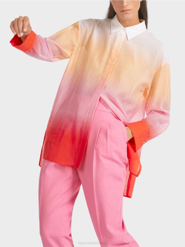 bluza eleganta cu matase Marc Cain roz aprins îmbrăcăminte 4826HH975