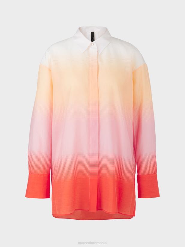 bluza eleganta cu matase Marc Cain roz aprins îmbrăcăminte 4826HH975