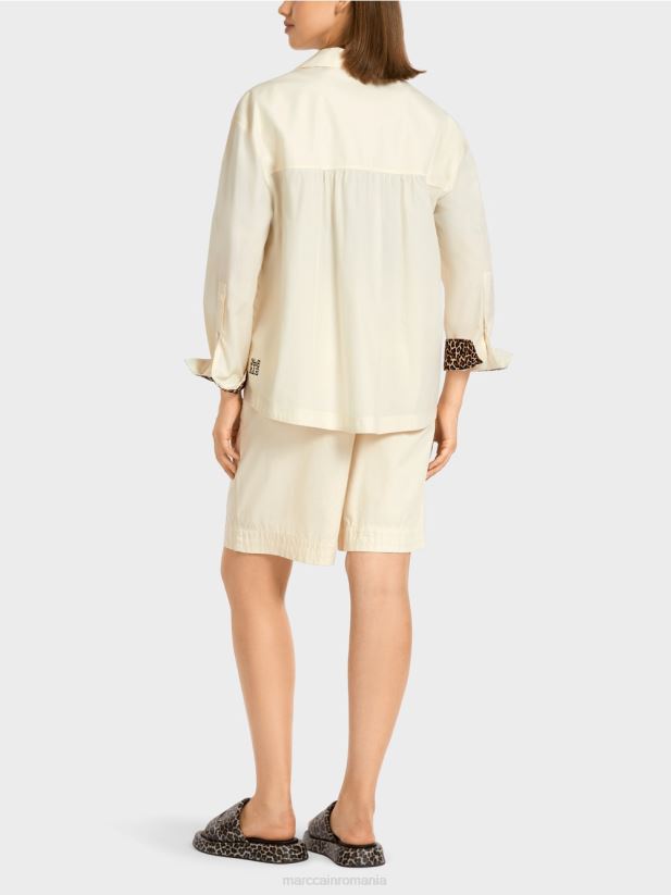 bluza feminina „rethink together”. Marc Cain cremă pudră îmbrăcăminte 4826HH980