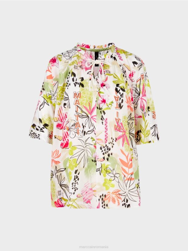 bluza imprimata cu model floral Marc Cain var usor îmbrăcăminte 4826HH937