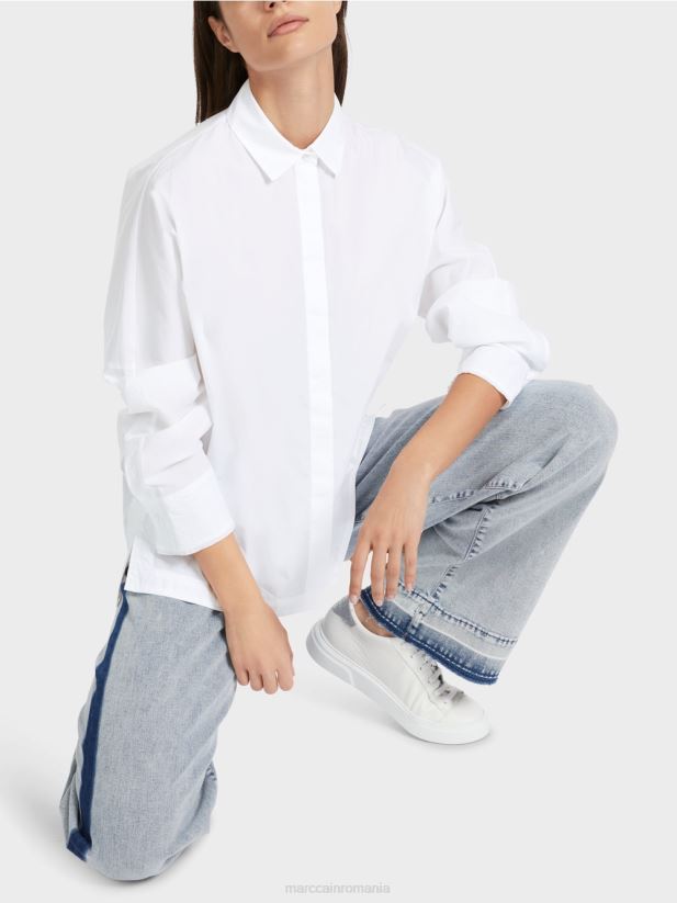 bluza kimono „regândiți împreună”. Marc Cain alb îmbrăcăminte 4826HH868