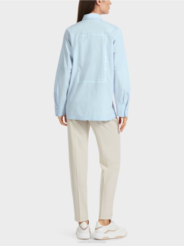 bluza kimono „regândiți împreună”. Marc Cain albastru pudra moale îmbrăcăminte 4826HH867